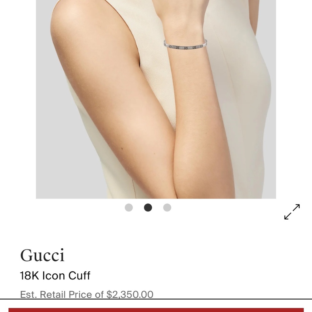 Gucci Icon 18K White Gold Cuff